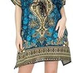 Women's Polyester Short Maxi Kaftan for Sleepwear/Nightwear/Beach Wear - Blue-picture-14