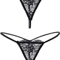 Women's Net Thong G Stringe Panty (Small, Black)-image-98
