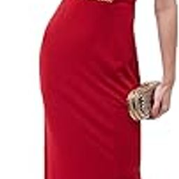 Women's Cherry Red Solid Slim Fit Round Neck Sleeveless Maxi Dress-picture-24