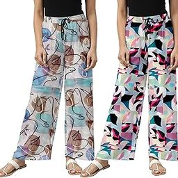 Relax Fit payjama with Floral Prints, Breathable Cotton Fabric with Drawstring Waistband Closure, for Women-image-71
