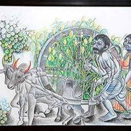 The Indian Farmer (Pen And Pencil Painting By Naga Reddy)-image-70