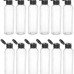 SHREE MAHA 100ml Empty Clear Plastic Bottles Refillable Travel Size Cosmetic Containers Small Leak Proof Squeeze Bottles with Black Flip Cap for Toiletries, Shampoo. (Pack of 10 PCS)-14