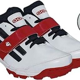 Pace White/Red cricket shoes Size-6 with TR-777-W Cricket Leather Ball Alum Tanned White-image-19
