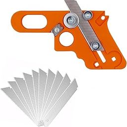 Woodworking Edge Trimmer Machine, Edge Cutter Tool with 10 Pcs Cutting Blades, Edge Band Cutter for Wood Edge Banding, Wood Trimmer Machine Easy Knife Adjustable and Easy Replacement-11