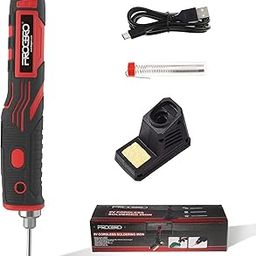 Cordless Soldering Iron Rechargeable Soldering Tool | LED Spotlight Professional Portable Welding Tool Electronic Soldering Kit | Soldering Iron Kit For Circuit Repair, and Home Electronics (Red)-4
