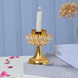 CraftVatika Tapered Candles Stick Holder Stand Set of 1 for Puja Diwali Home Décor, Christmas Pillar Candle Holder, Home Décor Candle Stand for Diwali Christmas Decoration Centre Table,-image-23