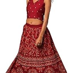 Women Halter Neck Embroidered Stylised Back Blouse With Floral Print Lehenga Festive Co-Ord Set-picture-12