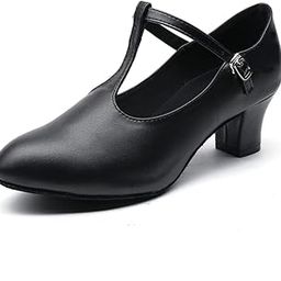 Girls Latin Shoe Women's Professional Leather Ballroom Modern Character Dance Wedding Pump Shoes-image-5