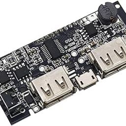 Electronic Spices Dual Usb Output 5v 2.1a 1a Power Bank Charging Module With Digital Lcd Display Indicator Pack of 1pcs-80