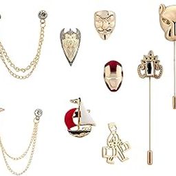 Set of 10 Metal Lapel Pins/Brooch for Mens Suit (Multicolor) KN-2018-CMB-116-image-109