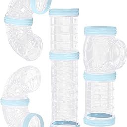 bnf® 8Pcs Hamster Tubes Set Connected Tunnels DIY PVC Training Tools Blue|Pet Supplies | Small Animal Supplies | Exercise & Toys-image-30
