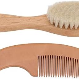 Baby Hair Brush and Comb Set, Wood Baby Hair Brush for Newborns Toddler, Multifunction Hair Brush Baby Brush and Comb Set for Baby Shower Men Hair Style-image-49