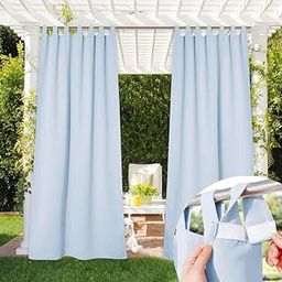 Duronet - Detachable Top Outdoor Waterproof & Sun Blockage Curtains (Sky Blue 4.5X7 Feet) Pack of 2-10