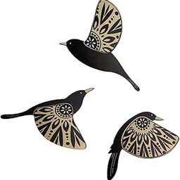 UJEAVETTE 3 Pieces Wood Bird Folk Art Wall Decor Wall Sculpture for Bird Lover Durable-image-16