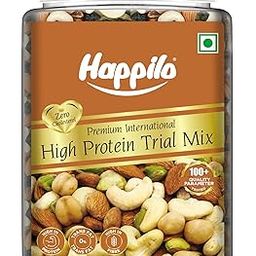 Happilo Premium High Protein Trail Mix Jar 900g, Salted Almonds, Salted Cashews, Pista and Chickpeas, High in Protein, Rich in Essential Nutrients-image-46