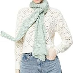 Women Open Knit Muffler, Sage, FS-image-79
