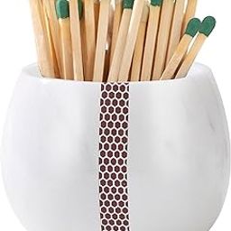 Marble Match Holder, White & Grey, Modern Home Decor, Matches Not Included-14