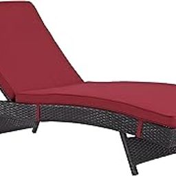 MJA FURNITURE Outdoor Sun Lounger for Poolside, Sunbathing, Lawn | Patio Chaise Outdoor Sunlounger Chair with Waterproof Cushion & Adjustable Backrest | Adjustable Reclining Lounge Chair (Set of 1)-image-92