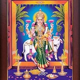 Garuda Photos: Goddess Gruha Lakshmi Photo Frame With Cow (Laxmi / Gruhalakshmi) - Small 9 X 7 Inch (CODE:JB02)-image-31