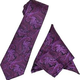 Men's Purple Paisley Tie & Pocket Square-image-73