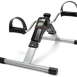 CHALISA Foot Pedal Exerciser - Foldable Portable Foot, Hand, Arm, Leg Exercise Pedaling Machine - Folding Mini Stationary Bike Pedaler, Fitness Rehab Gym Equipment for Seniors, Digital-18