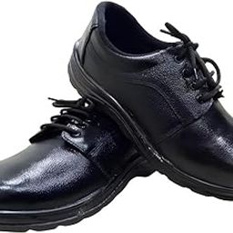 Introducing Deltech Defense Shoes for Men, Upper- Grain Leather, Sole- PVC Single Density with Protective Toe-Cap, Type- Derby, Lining- Synthetic, Black Colour-image-88