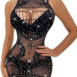 Fishnet Lingerie Sparkle Rhinestone Stripper Outfits Exotic Sets-image-71