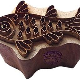 Intricate Wood Stamp Brass Fish Designs Clay Printing Block-picture-19