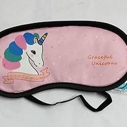 Goraiya International Unicorn Eye Mask For Girls/ Unicorn Sleeping Mask/ Unicorn Sleeping Mask For Kids/ Unicorn Gel Eye Mask/ Blindfold Night Mask-Random Color And Design 1 Piece,Pink-image-2