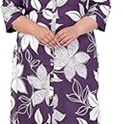 Women's Plus Size Floral Printed Straight Kurti - Purple (in, Alpha, 4XL, Plus, Purple)-25