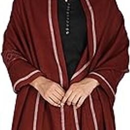 Handwoven Pure Merino Wool Ladies Shawl | Elegant Soft Warm Winter Wrap for Women | Lightweight Luxury Woolen Scarf | Traditional Craftsmanship | Moracco Pattern | Brown-picture-10