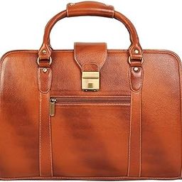 Leather 15.6 Inch Laptop Messenger Bag Crossover Shoulder Office Bag for Men Amite Lock-image-32