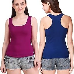 Cotton Camisole Tank Top Vest Top Inner Wear Camis Raceback for Women Girls (Pack of 2)-picture-50