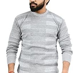 Men Round Neck Solid Plain Full Sleeve Woolen Winter Pullover Sweater_(Men OSWAL LINE Sweater_ Silver Grey_L)-picture-15
