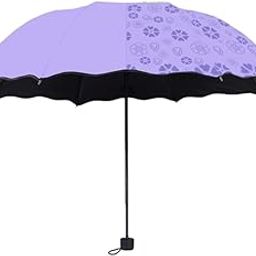 23 Inch Large Size 3-Fold Umbrella,Lavender Color For Sun & Rain Umbrella Umbrella (Violet)-28