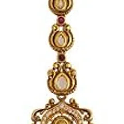 kushal's Fashion Jewellery Ruby Gold Plated Ethnic Antique Tikka - 407947-picture-27
