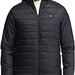 Mens Black Printed Hooded Long Sleeve Casual Polyester Regular Fit Jacket-image-48