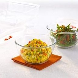 Borosil Serving & Mixing Bowl with Lid | 2 pc Set (350 ml Each)| Borosilicate Glass Bowl for Kitchen & Dinning | Multipurpose Bowl for Mixing Dough, Salad, Batter, Pasta | Microwave & Dishwasher Safe-18