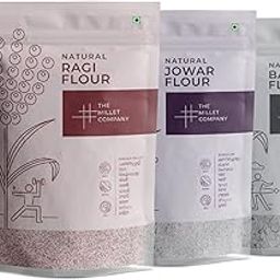THE MILLET COMPANY Natural Millet Flour Combo Pack Of 3 [250G Each], Ragi Flour, Jowar Flour, Bajra Flour, Natural Farm Produce, High Fibre Flour, 750 Gram-image-57