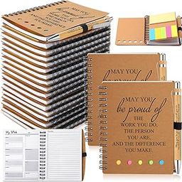Moinchore Appreciation Notebook Gifts College Graduation Thank You Gifts Inspirational Spiral Weekly Planner Notepad with Bamboo Pens for Student Teacher Nurse Volunteer Employees (Be Proud, 20)-image-58
