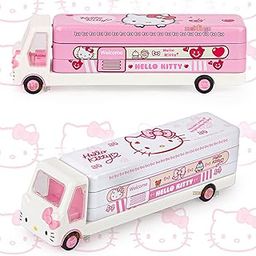 School Bus Pencil Box for Kids with Moving Tyre's Dual Compartment Full Metal Body Pencil Box Geometry Case for Boys & Girls - Pink (Random Color Dispatch)-picture-35
