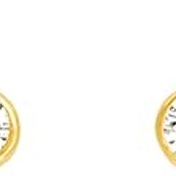 925 Silver Golden Three-Stoned Stud Earrings | Gifts for Girlfriend, Gifts for Women and Girls |With Certificate of Authenticity and 925 Stamp | 6 Month Warranty-14