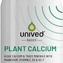 Unived Basics Plant Calcium | Plant-Based Calcium Vitmain D3 & Vitamin K2-7 | Bone, Muscle & Joint Health | 60 Vegan Capsules-image-5