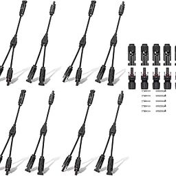 CELANO MC4 Solar Connector Y Branch Connector with MC4 Connector Pair for Parallel Connection Between Solar Panels |Color Black| (Pack of 4+5 Pair Set)-8