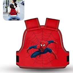 Tony Stark Kids Safety Belt for Two Wheeler with Reflective Strips, Portable Seat Belt Children Motorcycle Harness for Motorcycle Bike, Adjustable Safety Harness for Boys Girls (Web Wonder)-12