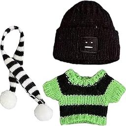 CALANDIS™ Doll Sweater Clothes Set Scarf Hat Doll Clothes for Plush Dolls Pendant Doll dark green sweater-image-26
