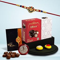 DeoDap Rakhi (K1_313_EM32) & Chocolate Magic 32gm| Rakhi for brother with gift | Rakhi with chocolate |rakhi combo for brother | Set of 1 Rakhi | Effete Chocolate|-image-34