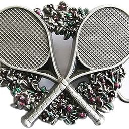 Vintage Enamel Tennis Ball Belt Buckle Gurtelschnalle Boucle de ceinture-image-30