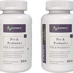 Sharrets Pre & Probiotics 2 x 60 Capsules - Gut Health Supplement with FOS Prebiotics & 30 B cfu Probiotic Cultures-22