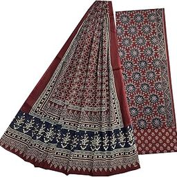 Women Dress Material Cotton Suit Ajrakh Print Unstitched Salwar Dupatta 3PC Set Free Size Red Jaipur i-image-23